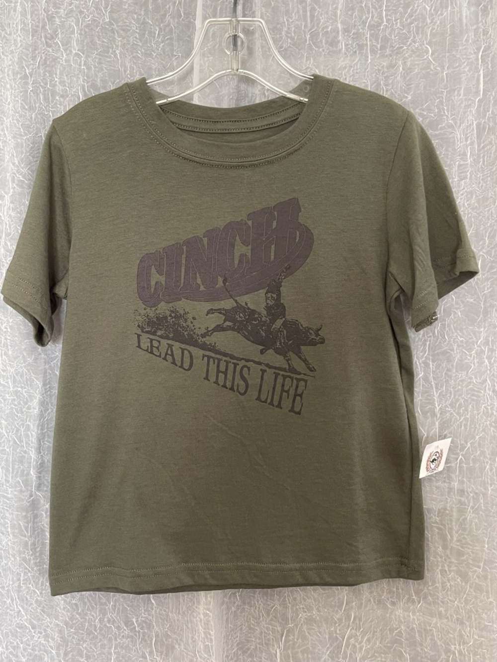 NEW! Cinch Kids Bull Riding T-Shirt "Lead This Life" Toddler 4T Tee Olive Unisex